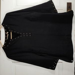 Chicos Black Grommet Shirt size 0 small
